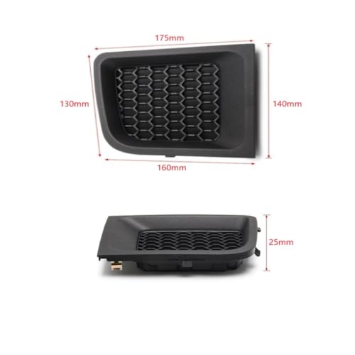 Image of Front Bumper Grille Insert (LH + RH) Compatible With Jeep Renegade 2015-2018 / Center Grille Bezel Outer (Set) / Front Bumper Insert Lower Grill Bezel Cover (1 Pair) Black