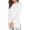 levaca-Womens-Fall-Long-Sleeve-Side-Split-Loose-Casual-Pullover-Tunic-Tops levaca Womens Fall Long Sleeve Sweatshirt Side Split Loose Casual Tunic Tops White L
