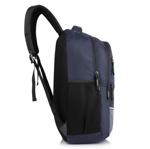 Image of Half Moon 30L Laptop Backpack for Boys & Girls School Bag, Office Use Daypack, Travel Bag for Man, College Bag for Men & Women, Water Resistant, Laptop Sleeve 15 Inch, Reflective Strip (Navy Blue)
