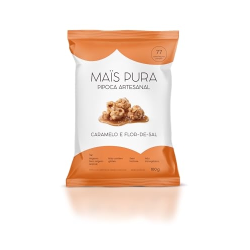 Mais Pura Pipoca Artesanal Maïs sabor Caramelo e Flor de Sal 100g Mais Pura Pipoca Artesanal Maïs sabor Caramelo e Flor de Sal 100g