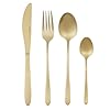 Salter BW11396EU7 Gold Cutlery Set, Chiltern 16 Piece Stainless Steel Flatware Set for 4 People, Knife & Fork Silverware, Knives Forks Spoons, Brushed Finish Tableware, Home Restaurant Party