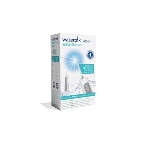 Waterpik Irrigador Inalámbrico con Agua a Presión Portátil con Batería Resistente al Agua para Eliminación de Placa Dental, Ideal para Viajar, Baños Pequeños y Usar en la Ducha, Negro (WF-03UK010)