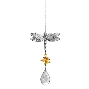 Dragonfly Crystal Suncatcher Prisms Bead Hanging Crystal for Windows Prisms Garden Wedding Christams Decor Rainbow Maker…