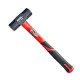 BLACK CANYON 4lb Sledge Hammer With Fiberglass Handle, Heavy Duty Small Hammer & Mallet Hammer for Construction, Metalworking and Demolition