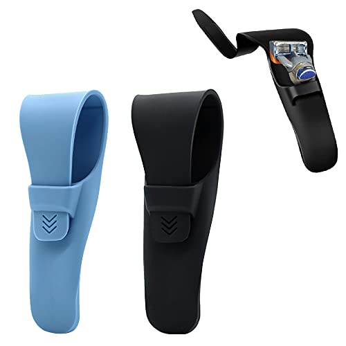 Neikafan 2 Stücke Reiseetui für Rasierer Schutzhülle Rasierer Aufbewahrungs Box Rasierer Etui für manuelles Rasiersystem Wasseredicht (Blau + Schwarz) Cover