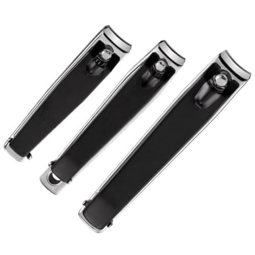 Mikinona ステンレススチール製爪切り 点 大中小 ネイルファイル付き 防飛散設計 男女兼用携帯便利ネイルケアツール