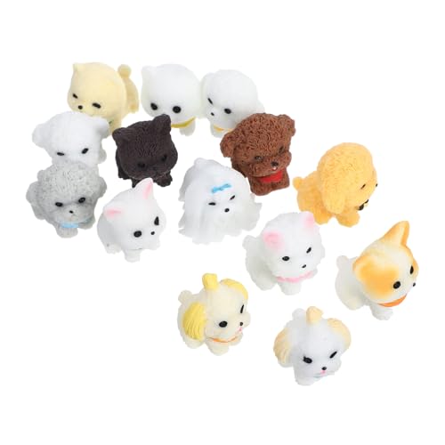 BCOATH 14pcs Miniature Resin Dog Figurines Miniature Puppy Statues for Micro Landscape Craft Decorations