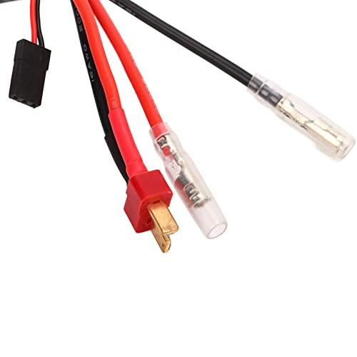 Drfeify RC Brushed ESC, 65A RC Brushed ESC Waterproof RC Crawler Ship Model ESC T Plug Brushed ESC R