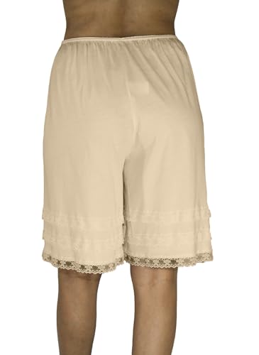 Image of Underworks Cotton Knit Snip-A-Length Pettipants Culotte Slip Bloomers Split Skirt