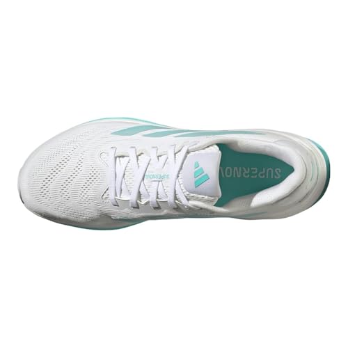 Image of Adidas, Mens, Supernova Rise 2 Running Shoes, White /Zero Metallic /Flash Aqua, 9.5, D - Medium