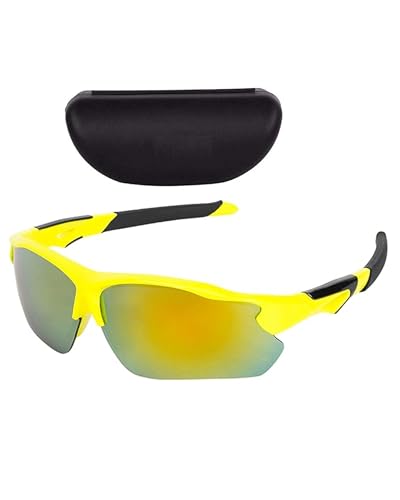 Image of Zynic Men's Stylish Sports Sunglasses with Case| UV400 Protection Classic Wrap Around Googles |Sports Shades for Driving,Cyclining Outdoor & Travel