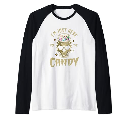 Halloween cráneo dulces truco o trato terror monstruo zombi Camiseta Manga Raglan
