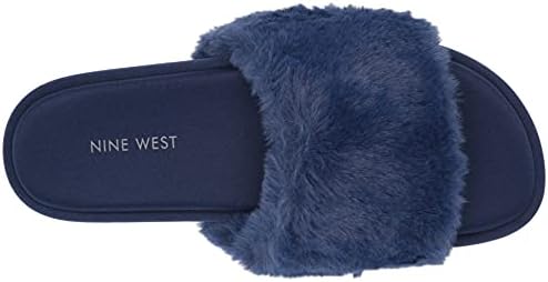 Nine West Women's Rize Flat Sandal, Medium Blue Fabric, 8 | Image 4