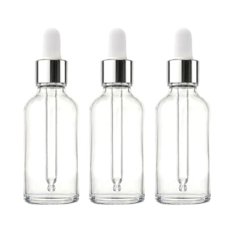 VOW 10 ML Transparent Round Empty Glass Bottle, Glass Dropper, Silver Ring, Silicone White Teat, Refillable, Reusable, Leak Proof for Essential Oils, Perfumes_Pack of 3-image-36