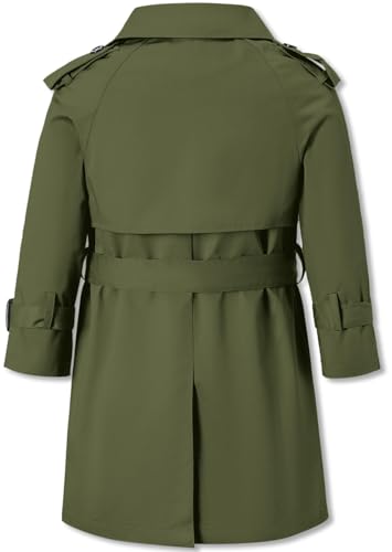 Image of Betusline Boys Waterproof Trench Coat Double Breasted Classic Belted Outwear Jacket Dress Coats