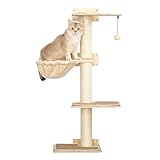 Made4Pets Cat Scratching Post for Wall, Wall Mounted Cat Tree for Indoor Cats, Cat Hammock Wall Mounted, Floating Cat Wall Shelves with Sisal Scratch Mat, 3 Level Kitten Window Perch Climbing Steps