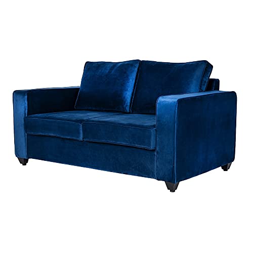 Image of Wakefit Sofa Set | 3 Year Warranty | Sofa 4 Seater, 4 Seater Sofa for Living Room, Wooden Sofa Set, Sofa Set 2+1+1 Seater - Napper(Fabric-Velvet : Blue)