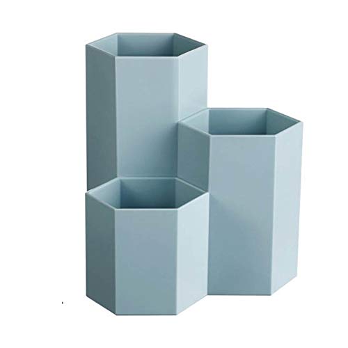 Preisvergleich Produktbild Creamon Stifthalter Desktop Aufbewahrungsbox Make-up Pinsel Aufbewahrungseimer, Diamond Stifthalter 3 Grid Stifthalter Sechseckiger Stift Multifunktions Desktop Aufbewahrungsbox Make-up Pinsel