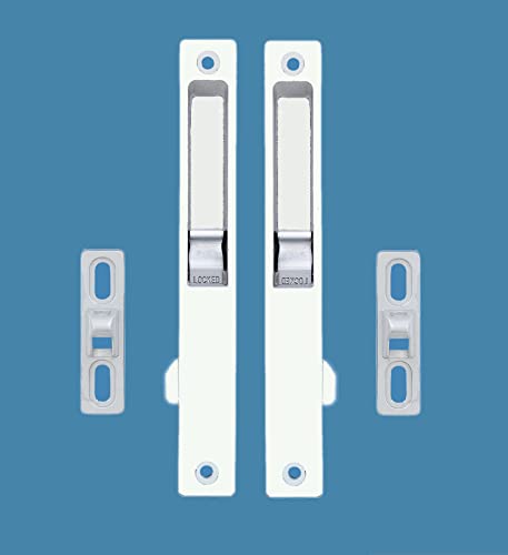 Image of Metal Body Concealed Handel-Cum-Latch for Aluminium Sliding Door & Windows Lock Set of 1 Pair (Ivory)