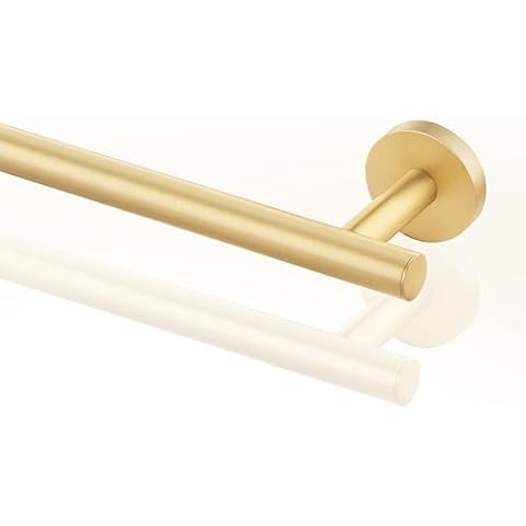 QOGRISUN Brass Towel Bar for Bathroom,Gold Towel Holder Heavy Duty, Modern Brass Bathroom Accessories Wall Mounted,24-Inches Total Length, Brushed Brass Cover
