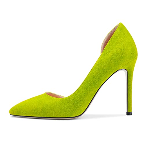 Aachcol Women Stiletto Pumps Pointed Toe High Heel Slip-on Dress Shoes Wedding Office Party Classic 4 Inch2