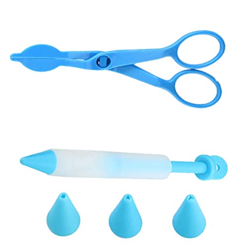 Healifty 1 juego Utensilios para Decoración de Tartas Kit de Herramientas para Decorar Pasteles y Piping Incluye Tijeras de Flores y Manga Pastelera de Silicona para Uso Reutilizable