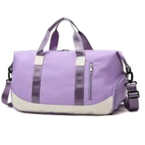 Bolsa Mala de Mão Feminina Grande Transversal Viagem Espaçosa 10 Kg Bordo Rigida Zíper Academia Necessaire Passeio Espaçosa (Roxo)