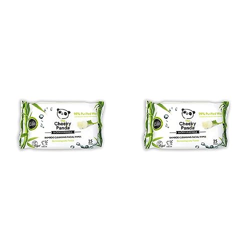 The Cheeky Panda Bamboo Facial Make Up Remover Wipes | Sustainable Face Wipes Eye Makeup Remover | Rose Scented Pack of 50 Face Wipes | 99% Purified Water