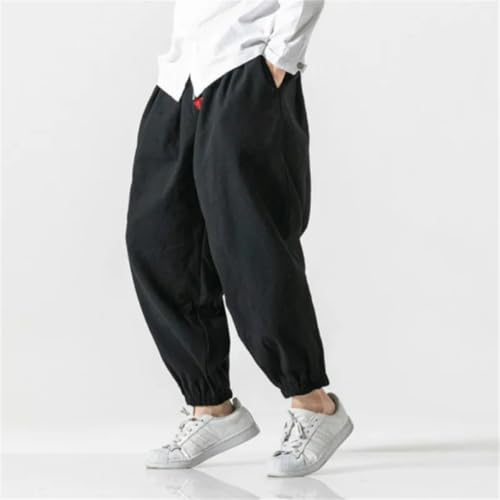 Men Fleece Harem Pants Warm Loose Elastic Waist Trousers Traditional Harajuku Casual Pantalon3