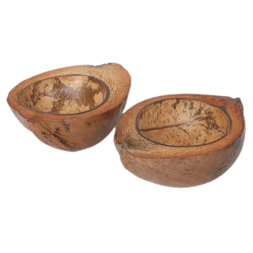 ABOOFAN Coconut Shell Bowl Candle Holders 2pcs Handmade Decorative Shell for Home