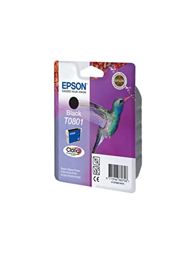 Epson T0801 Black Hummingbird Genuine Ink, Claria Photo HD Ink Cartridge