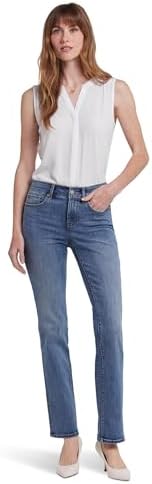 NYDJ Womens Marilyn Straight Jeans in Majorca Bay