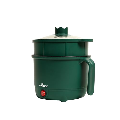 Image of Zanibo Multipurpose Electric Kettle 1.5L | Noodles Cooker & Egg Steamer | Boil, Steam, Fry, Saute | Multi Cooker Kettle for Water, Milk, Tea, Soup, Coffee, Noodles, Rice, 600W, 1-Year Warranty (ZMK-1510-MP Green)