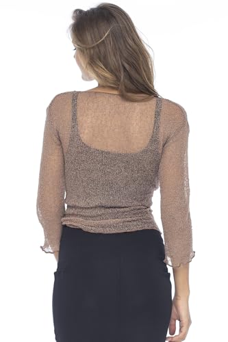 Image of Back From Bali Womens Sheer Shrug Cardigan Lightweight Knit