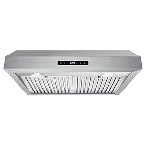 COSMO UMC30 Ducted Under Cabinet Stainless Steel Range Hood with 380 CFM, Permanent Filters & LED Lights, 30 inch