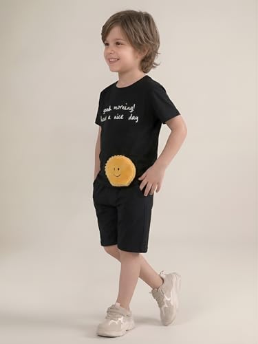Image of POLKA TOTS 100% Pure Cotton T-Shirt and Shorts Combo For Boys | Summer Dress & Beach Wear for Boys and Toddlers | Breathable Premium Fabric Co-Ord Set Kids | Relaxed Fit Casual Summer Outfit for Kids