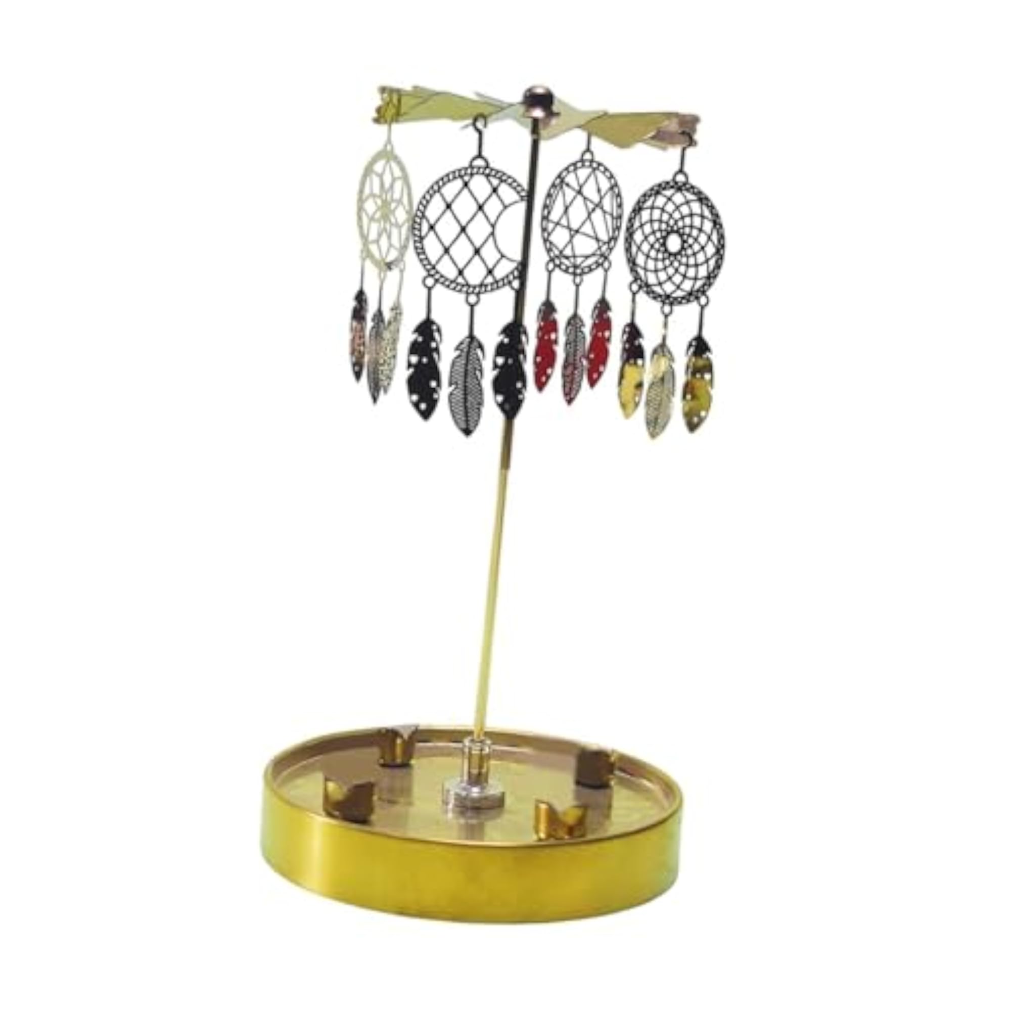 Rotating Candle Holder with Dreamcatcher Hoop Decor