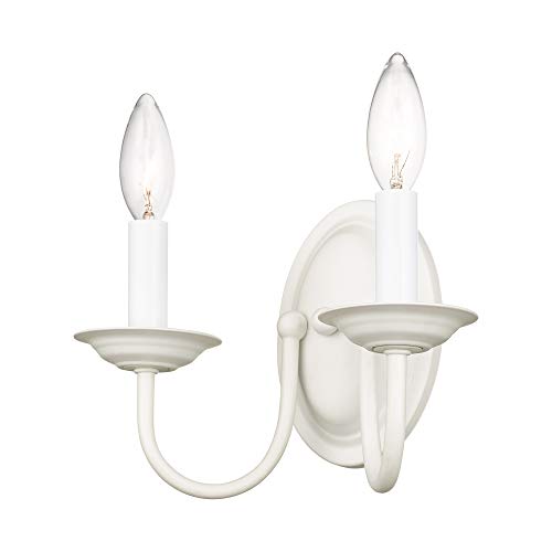 Image of Livex Lighting 4152-03 Williamsburg 2-Light Wall Sconce, White