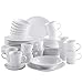 Kahla 320808M90032C Update Komplettset Geschirrset für 6 Personen großes Porzellanservice Tellerset rund modern weiß 42-teilig Tassen Becher Teller Schale