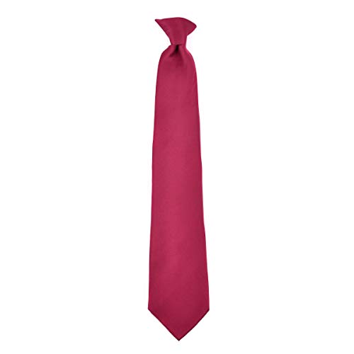 Laurant Bennet Poly Solid Clip On Tie - Burgundy