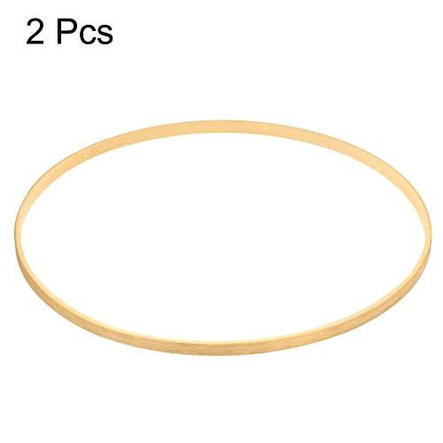 PATIKIL 11.8 Inch Wooden Bamboo Floral Hoop, 2Pack Craft Rings for DIY Wedding Wreath Decor Dream Catcher and Hanging Crafts - Image 3