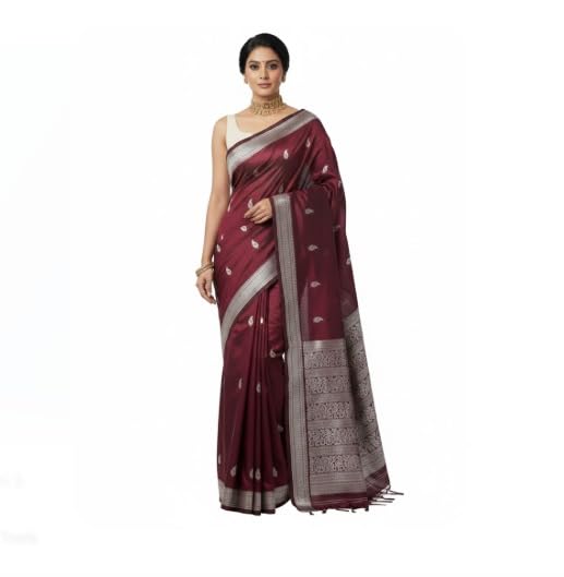 varuni couture Jacquard banarasi silk Saree With Blouse Piece-picture-36