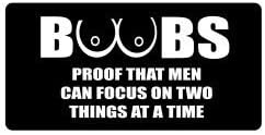 3pcs Boobs Proof That Men Can Focus on Two Things At a Time Funny Hard Hat/Helmet Vinyl Decal Sticker