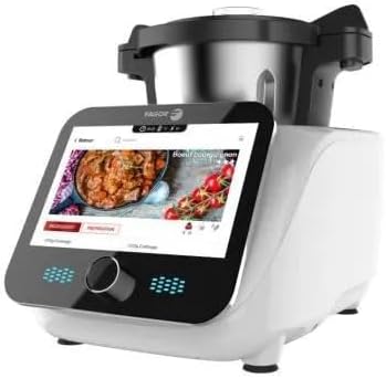 Maxpro Fagor Connect+ FG2804 Multifunction Food Processor with its accessories laid out.
