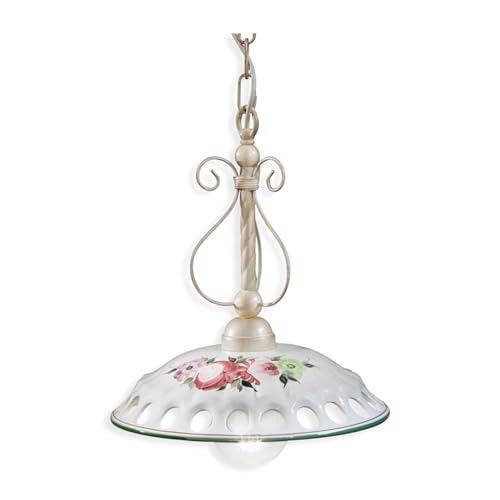 Lustre classique Napoli métal céramique blanc suspension luminaire E27 salon de style