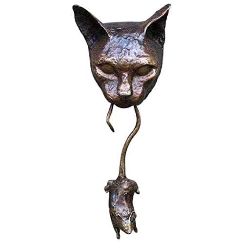 KUYYFDS Cat Mouse Door Knocker Front Door Knocker Decoration Wall Resin Ornament Hanging Statue Wall Sculptures