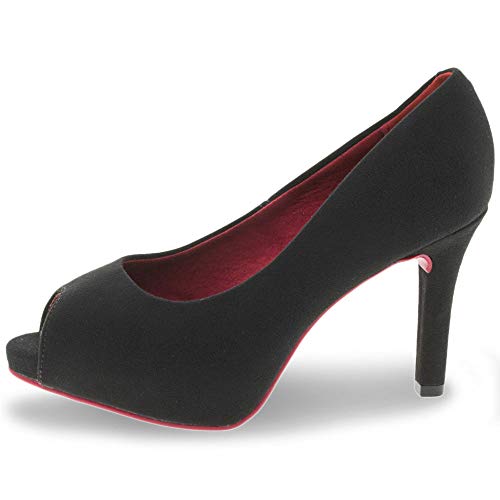 Peep Toe Feminino Salto Alto Beira Rio - 4180201 PRETO/CAMURÇA