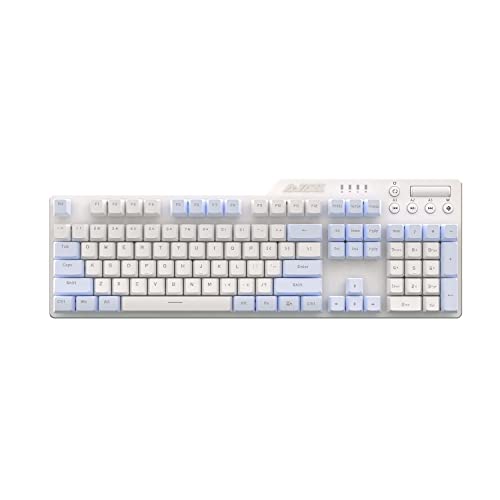 Ak35I Hot-Swappable Wired Full-Size Mechanical Gaming Keyboard With Brown Switches, Blue-White Matching, Anti-Ghosting Multimedia Keys Roller, White Backlit, Programmable Macro, Aluminum White #TOP17