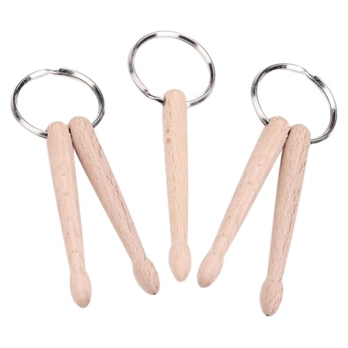 Llavero en forma de baqueta UPKOCH, 3 piezas, llaveros con diseño de tambor para músicos y entusiastas de la banda miniatura 1