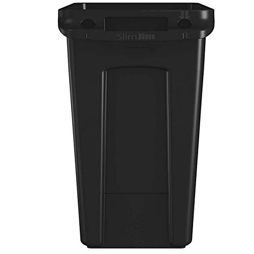 Cay2T - Plastic Rectangular Trash Can/Trash Can with Vent, Black - Nice -